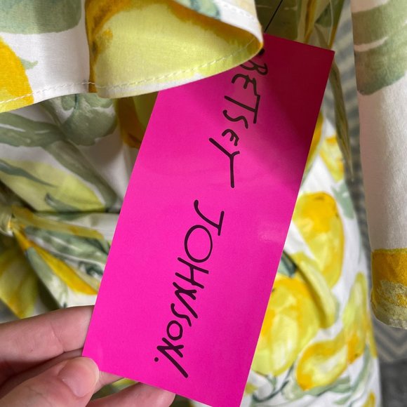 Betsey Johnson 14 off the shoulder lemon print dress - Picture 7 of 10